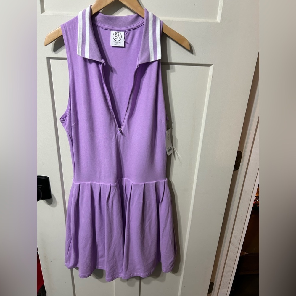 Pro Shop by Sage Collective Lilac Clubhouse Collared Half-Zip Dress Size XL- NWT - Picture 4 of 9